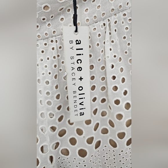 New Alice and Olivia Women's Wide Leg Pants in White Size - Picture 6 of 12